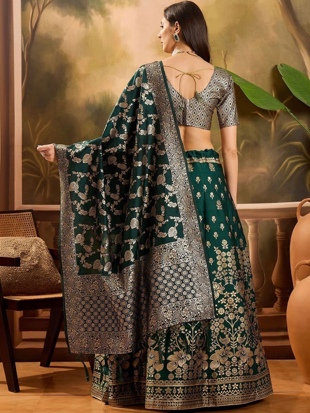 Anouk Rustic Semi-Stitched Lehenga & Unstitched Blouse With Dupatta thumbnail 6
