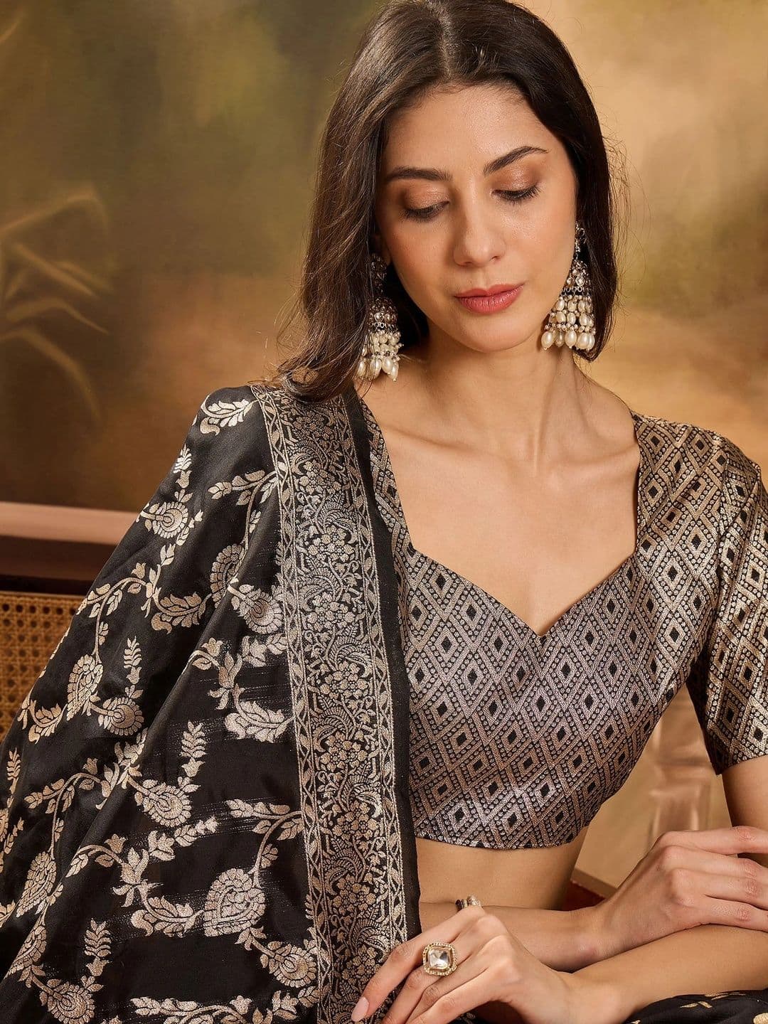 Anouk Rustic Semi-Stitched Lehenga & Unstitched Blouse With Dupatta thumbnail 7