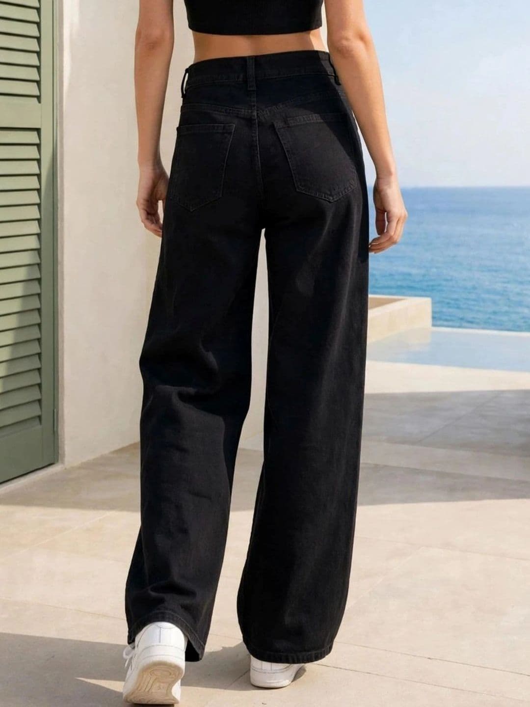 Mast & Harbour Women Classic Relaxed Fit Mid-Rise Slash Knee Stretchable Jeans thumbnail 3