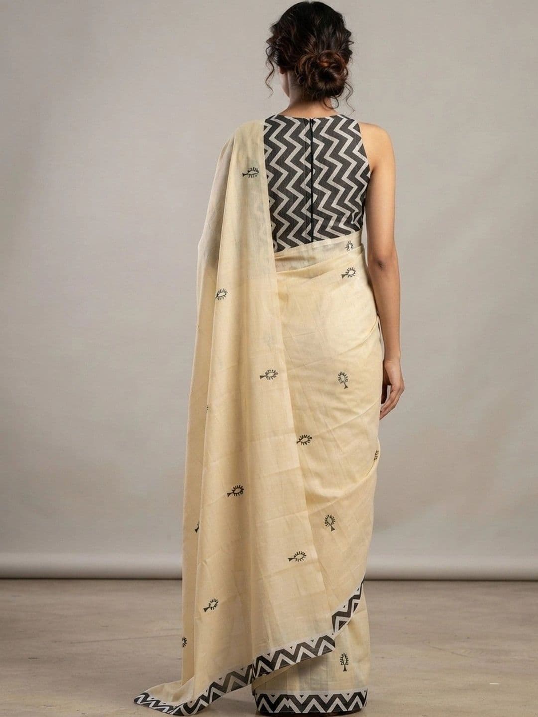 Saatika Women Printed Chanderi  Cotton Saree thumbnail 6