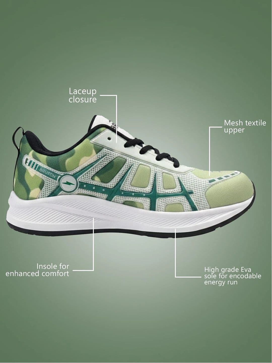 Bruton Men Mesh Running Shoes thumbnail 2