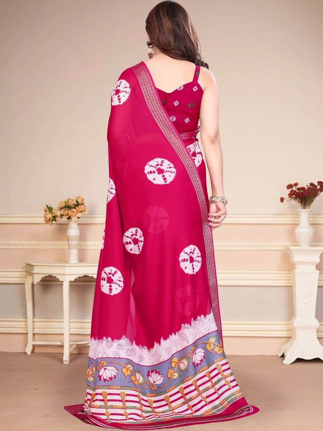 BOLOKA Tie and Dye Designer Bandhani Saree thumbnail 3