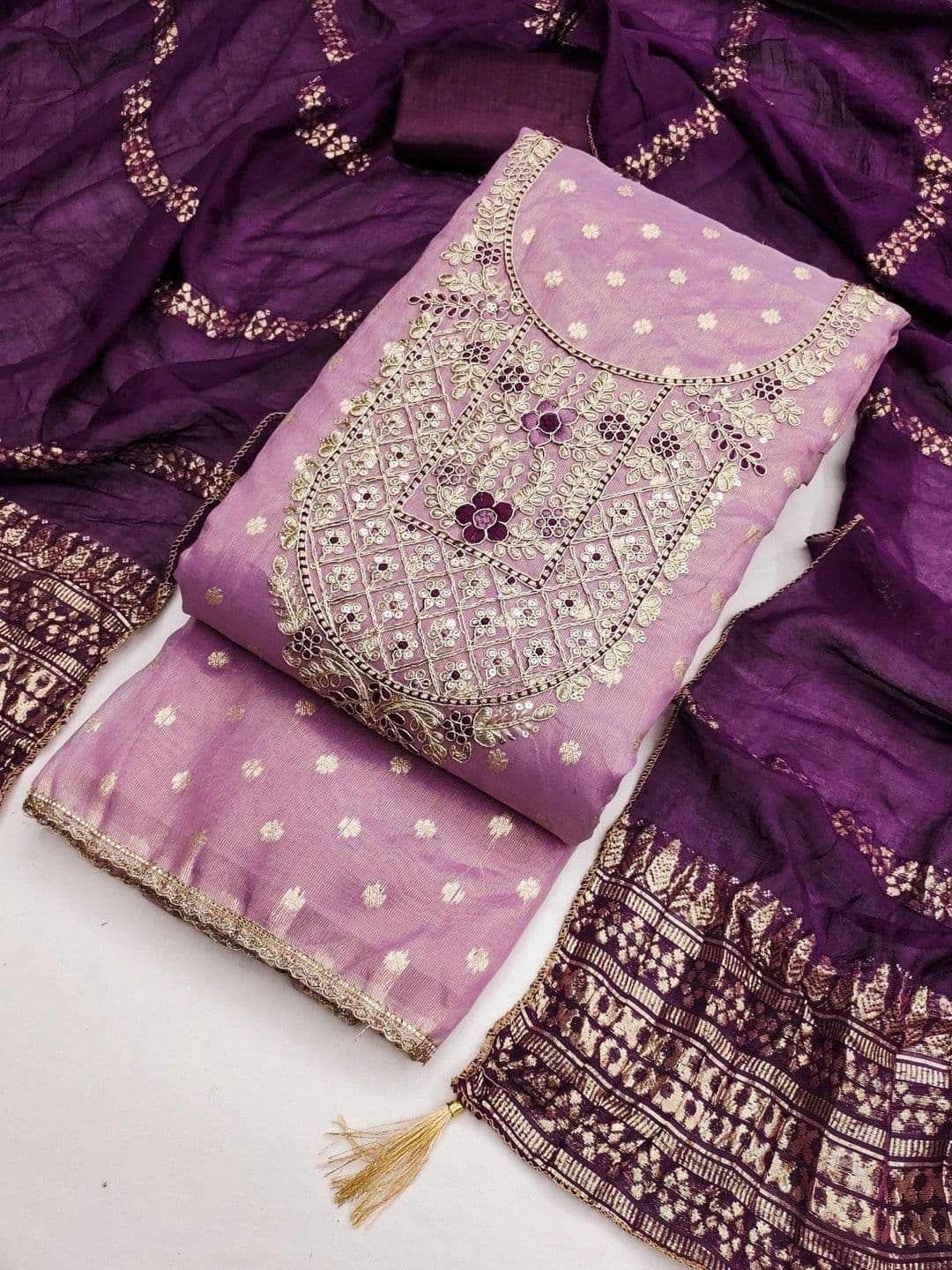 TAVAS Embroidered Unstitched Dress Material thumbnail 3
