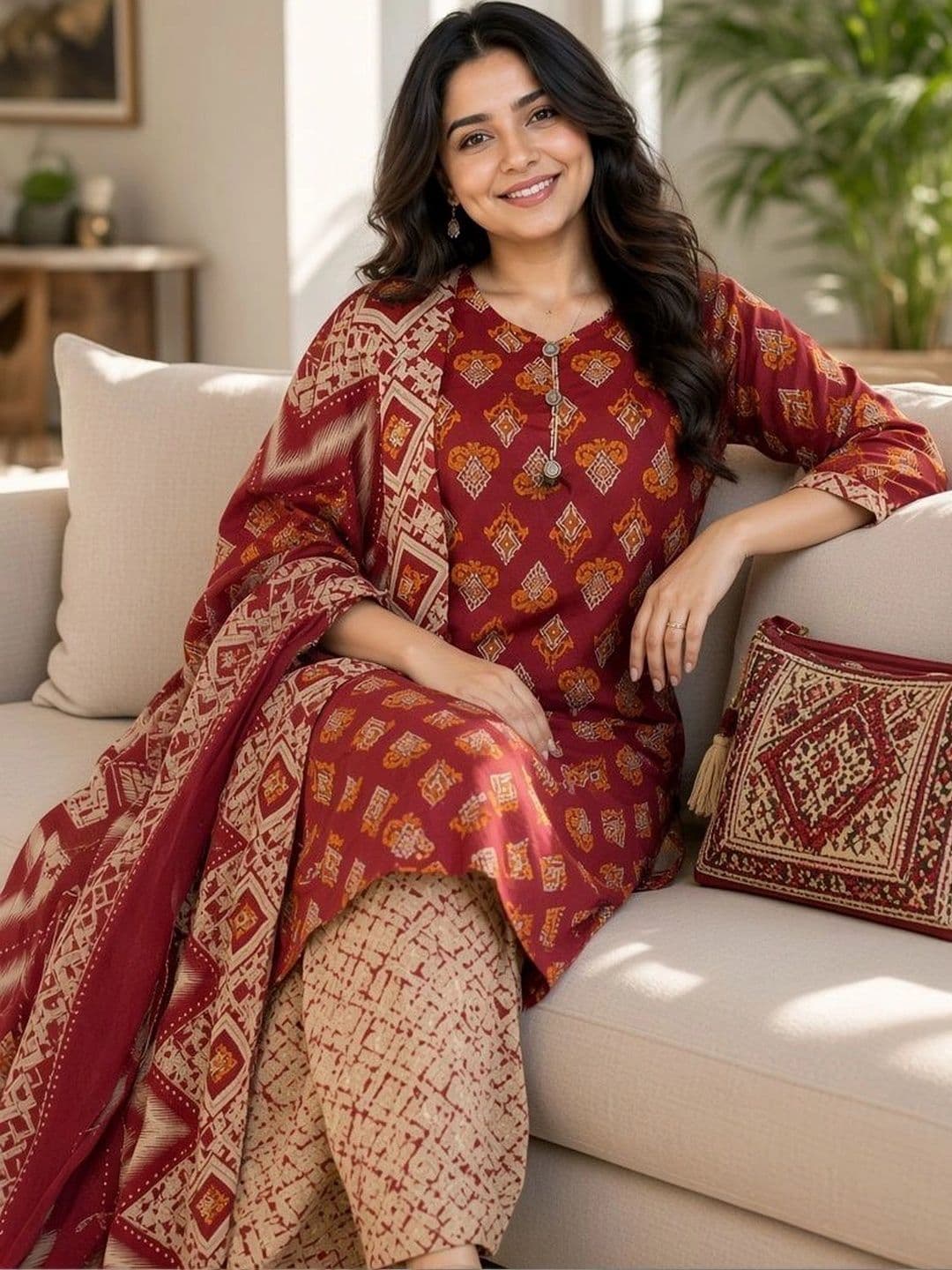 KALINI Women Ethnic Motifs Printed Regular Kurta with Patiala & With Dupatta thumbnail 4