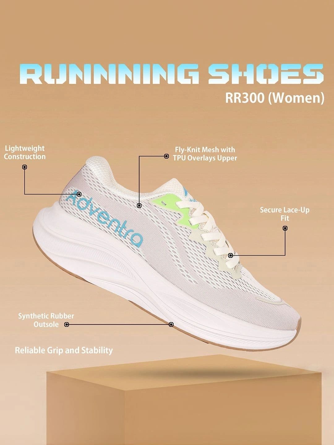 Adventra Sports Women Mesh Running Shoes thumbnail 2