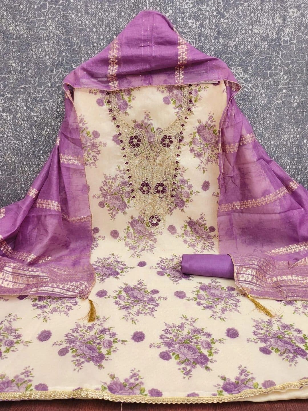 TAVAS Embroidered Unstitched Dress Material thumbnail 3