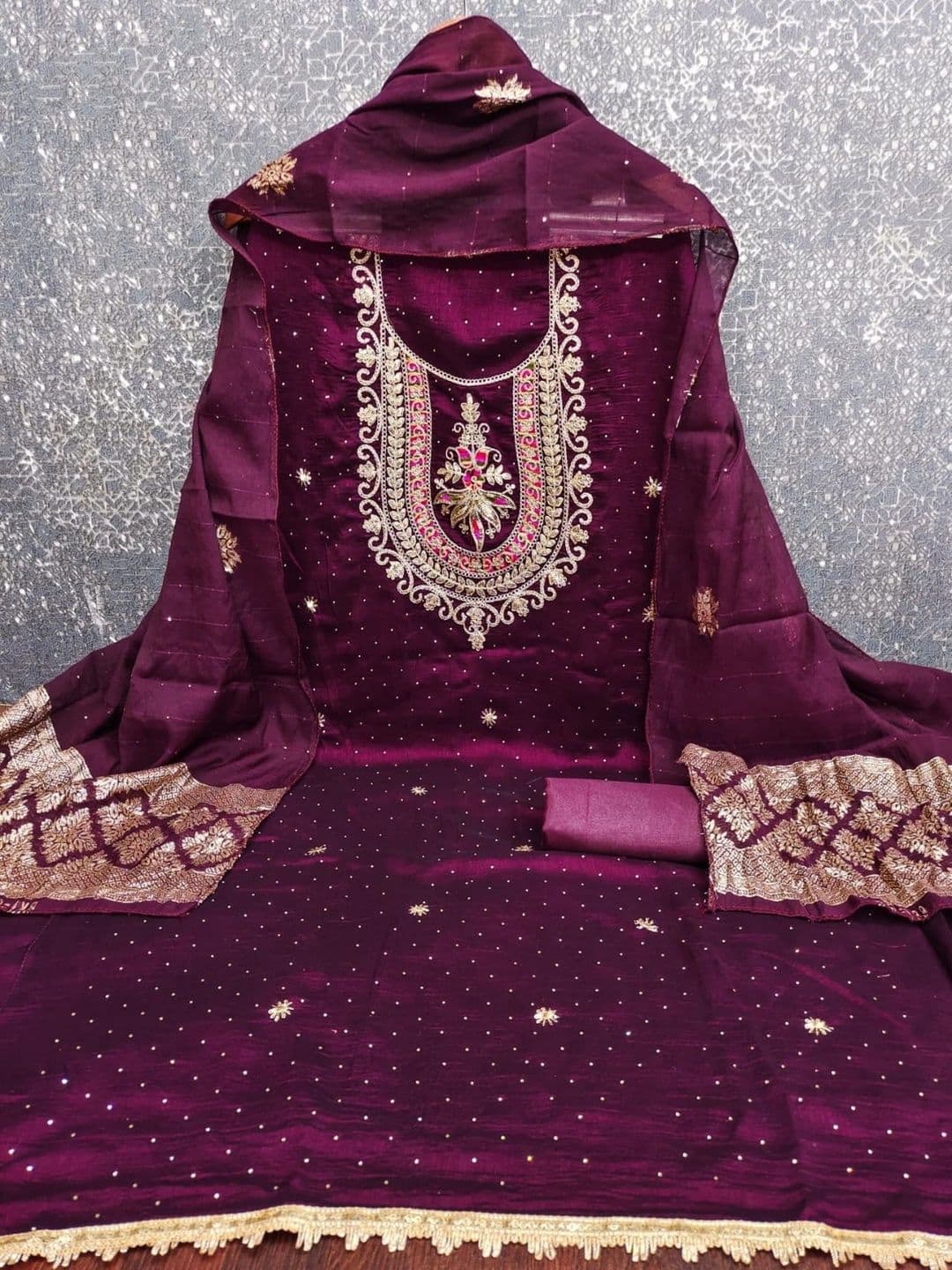 TAVAS Embroidered Unstitched Dress Material thumbnail 3