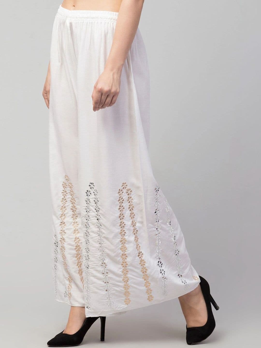 Meyara Women Embroidered Knitted Ethnic Palazzos thumbnail 4