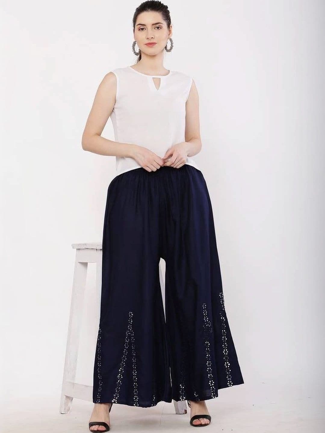 Meyara Women Embellished Knitted Ethnic Palazzos thumbnail 6