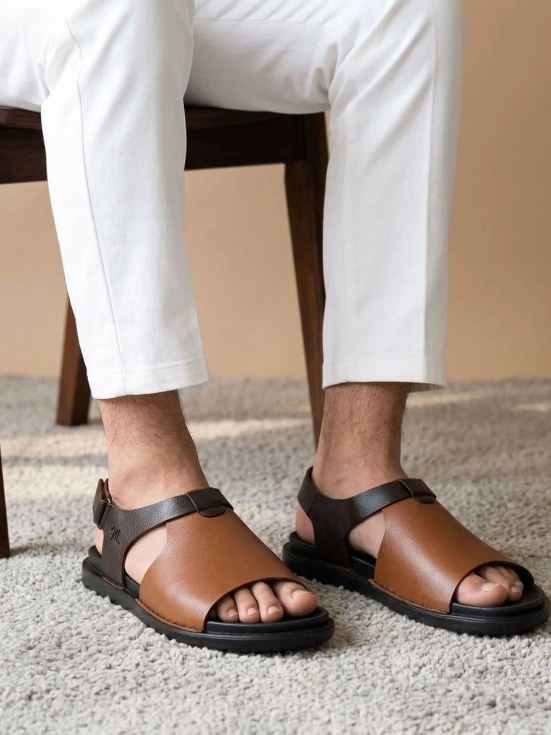 Mardi Gras Men Leather Gladiators Sandals - view 1