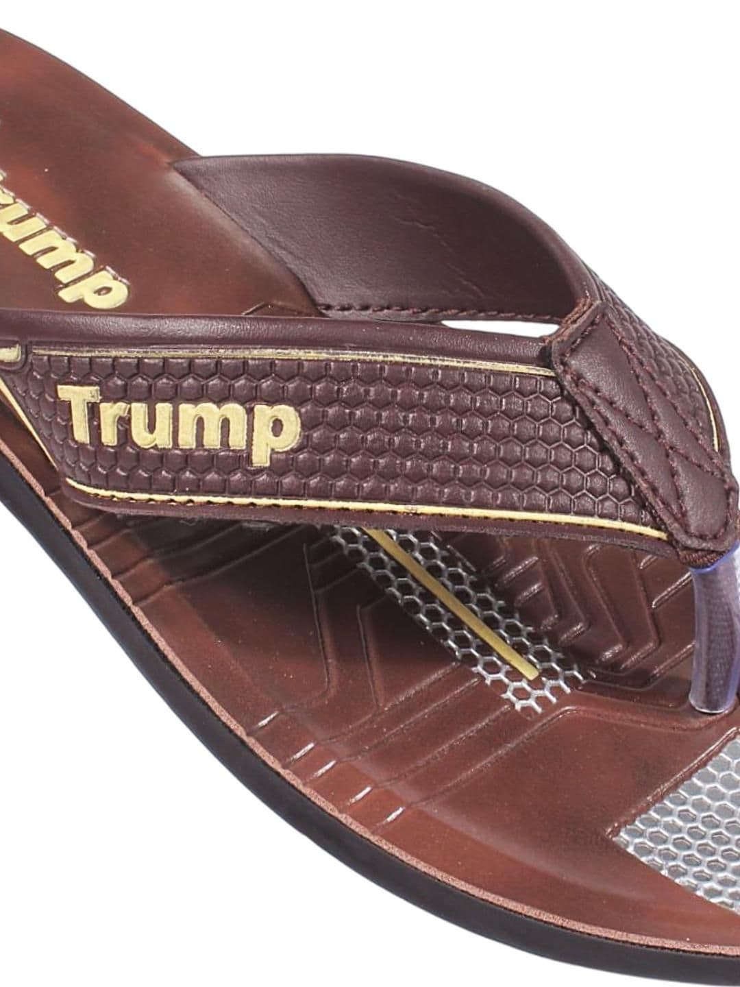Trump Brown PU Flip Flops thumbnail 5