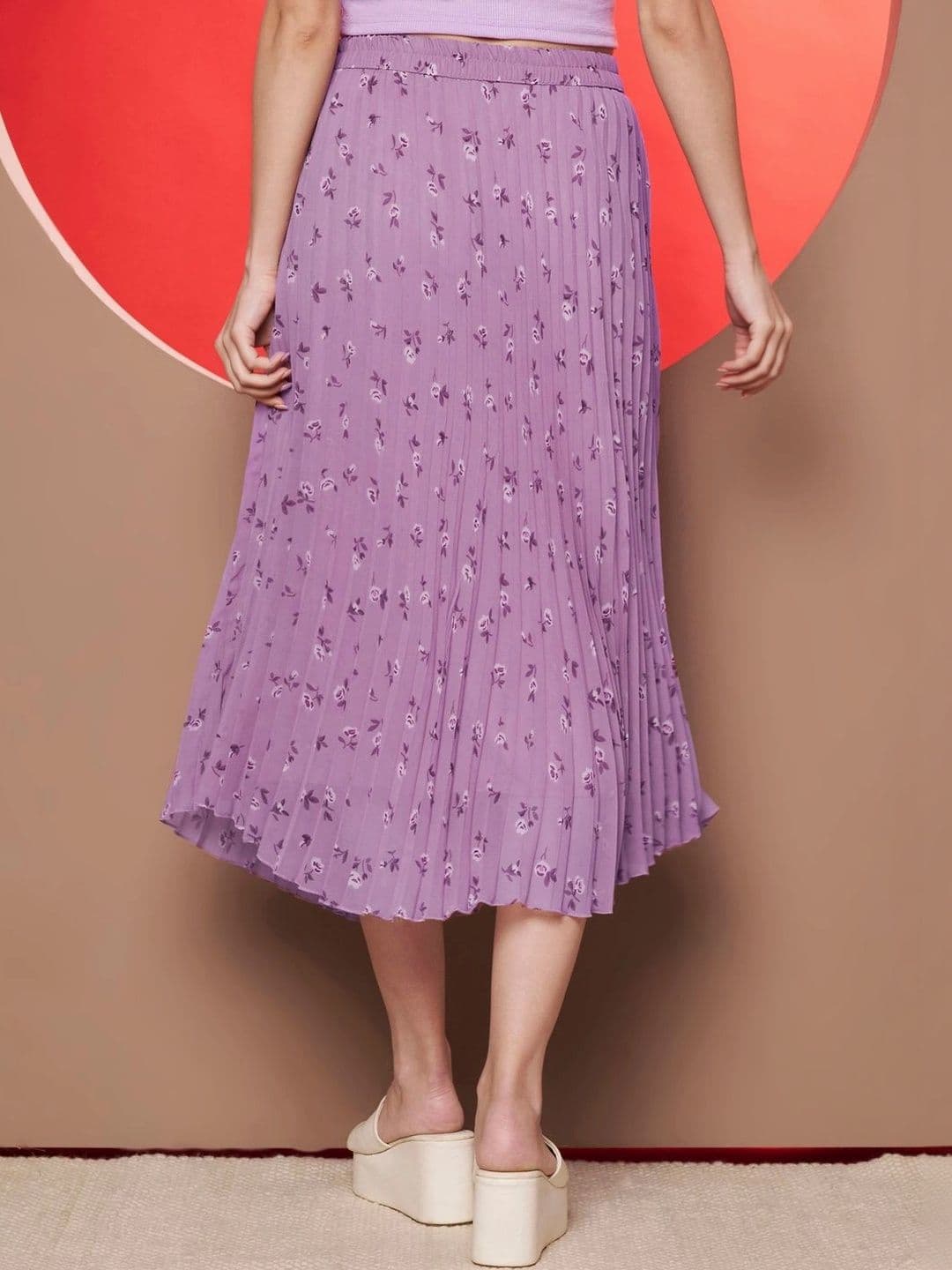 CORSICA Women Floral Accordion Pleated Midi Flared Skirt thumbnail 3