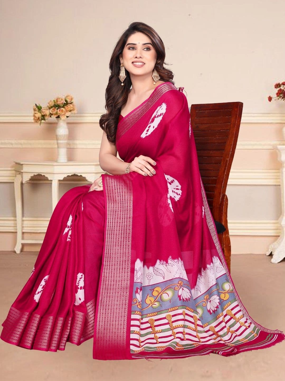 BOLOKA Tie and Dye Designer Bandhani Saree thumbnail 6