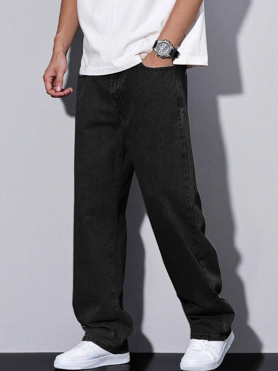 PLUS 91 Men Smart Straight Fit Mid-Rise Jeans thumbnail 3
