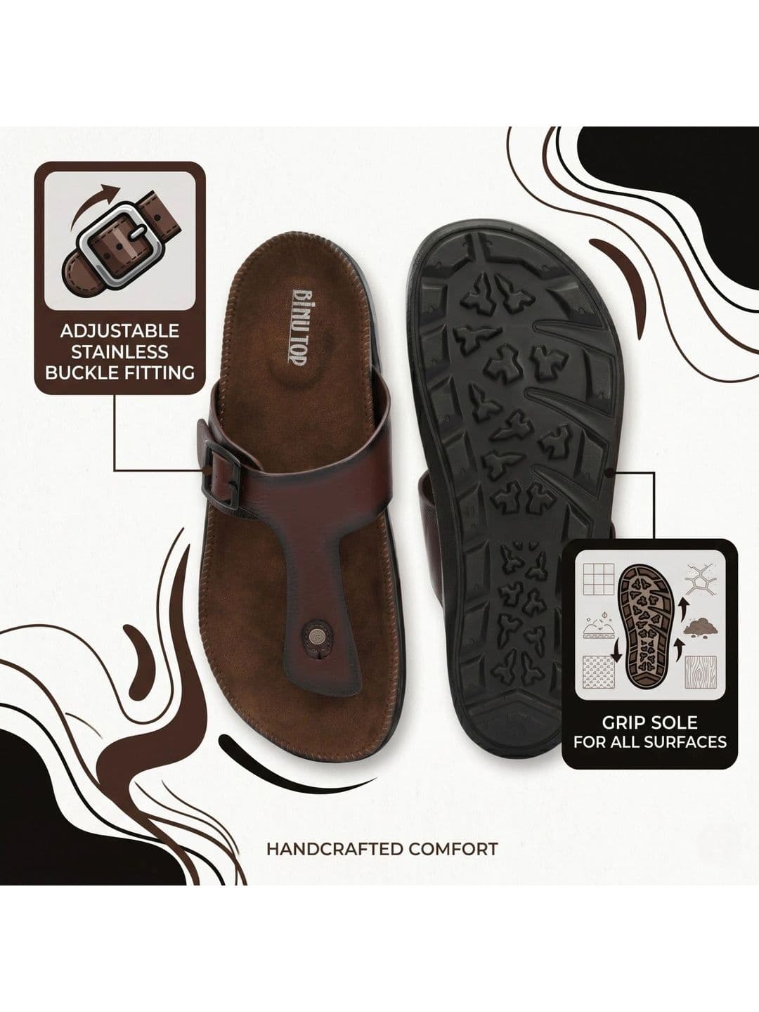 BINUTOP Men Comfort Sandals thumbnail 2