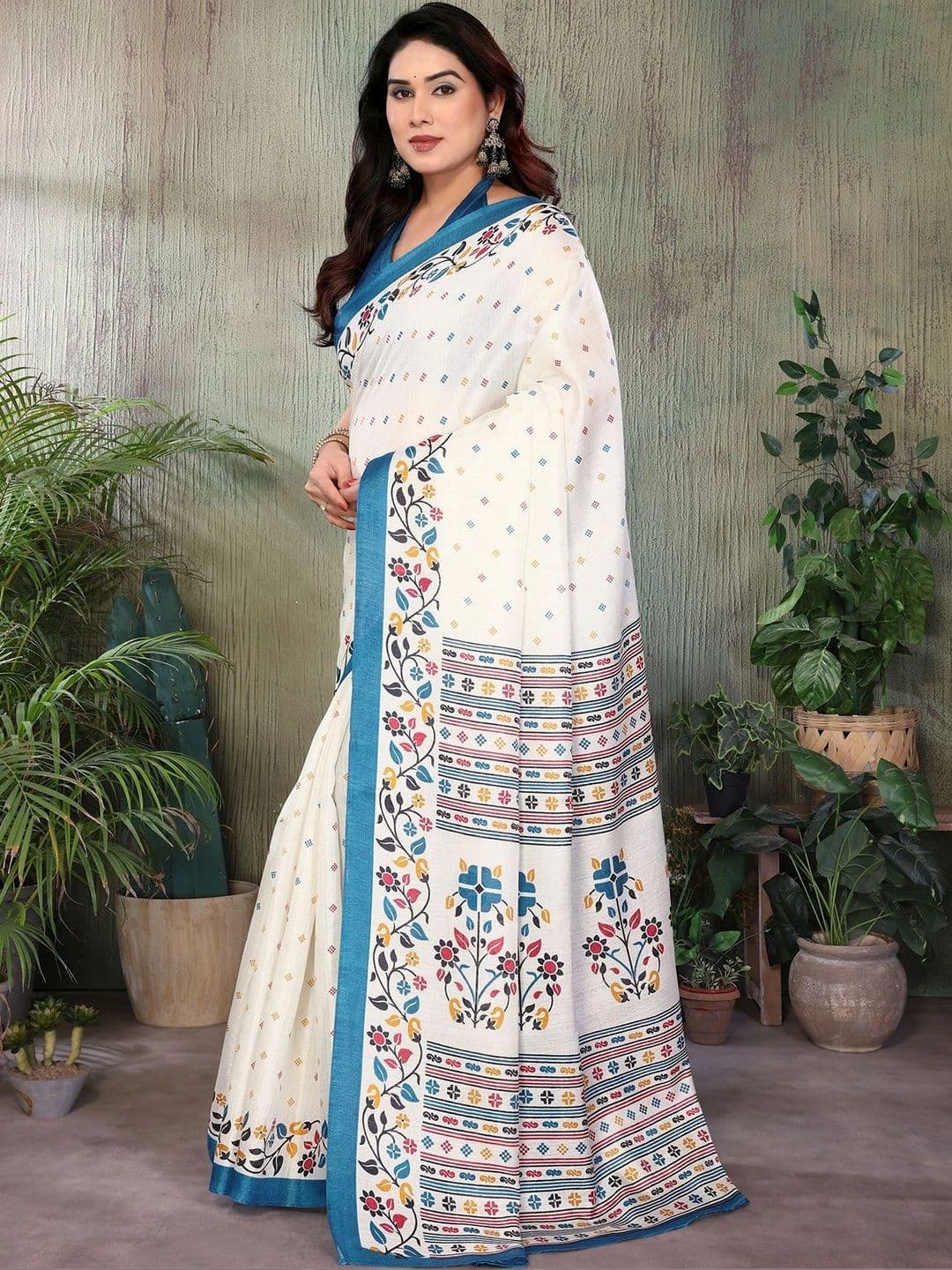 SZN Floral Art Silk Saree thumbnail 4