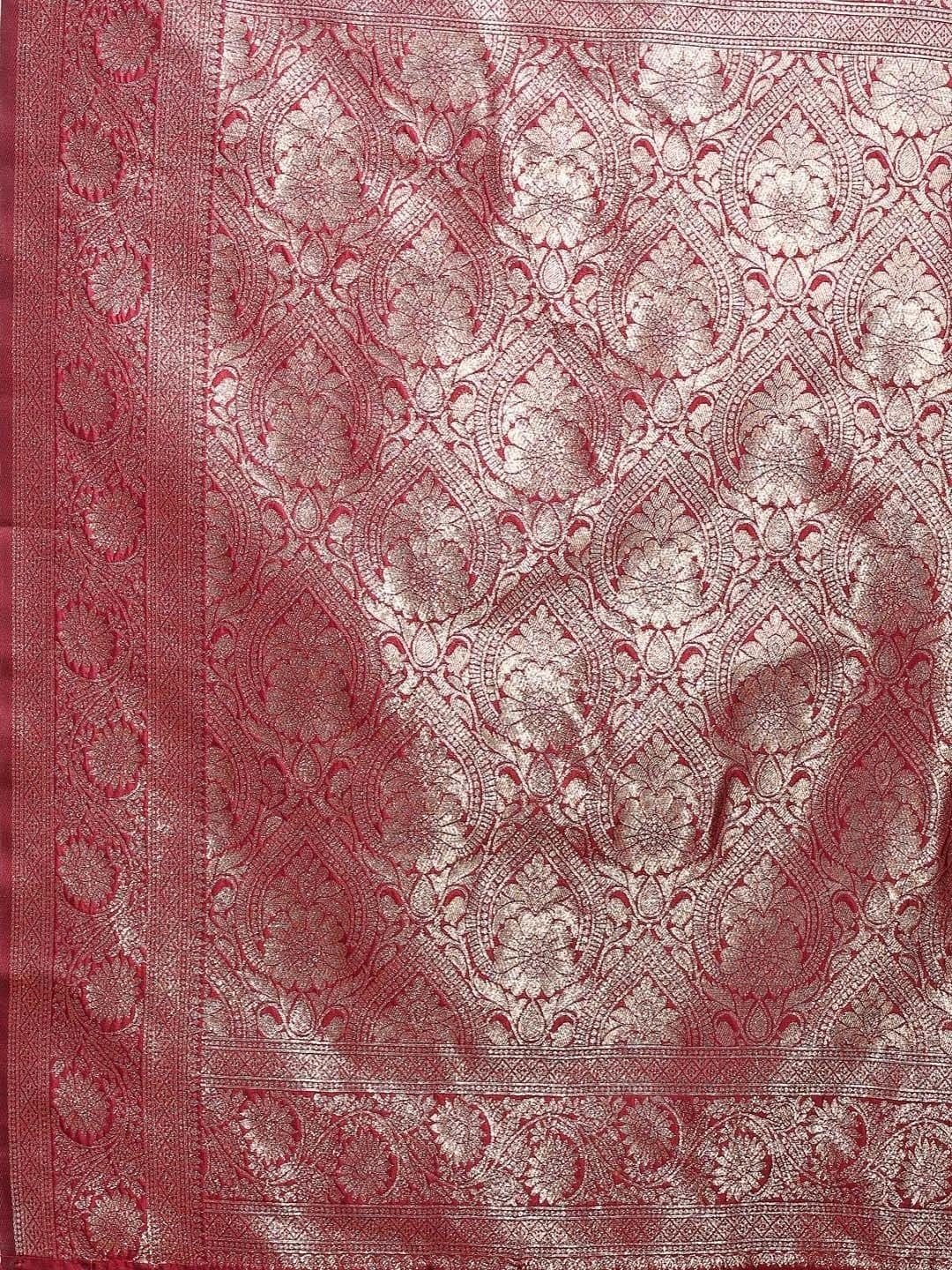 Mitera Woven Design Zari Silk Blend Banarasi Saree thumbnail 3
