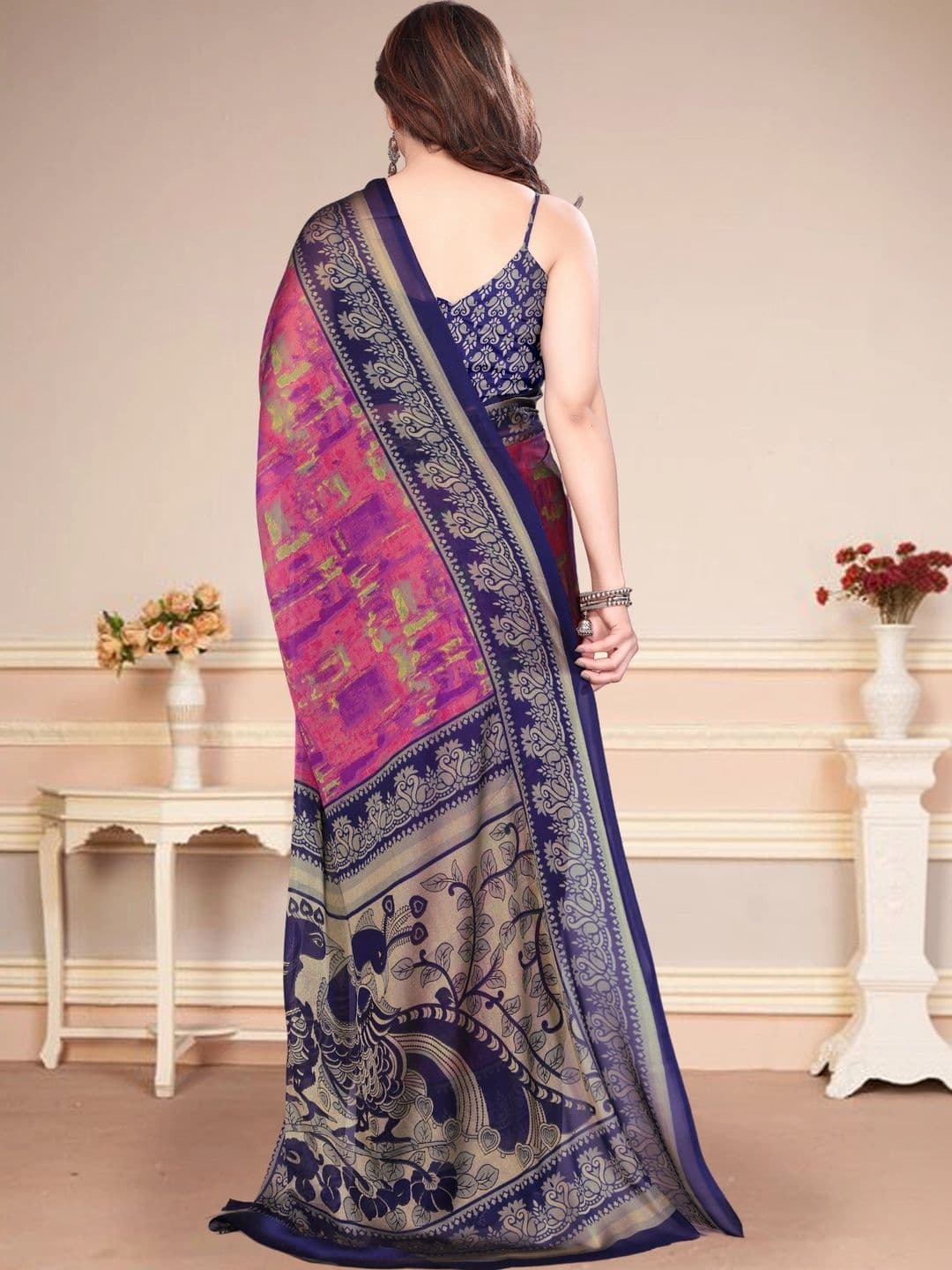 BOLOKA Poly Georgette Designer Saree thumbnail 4