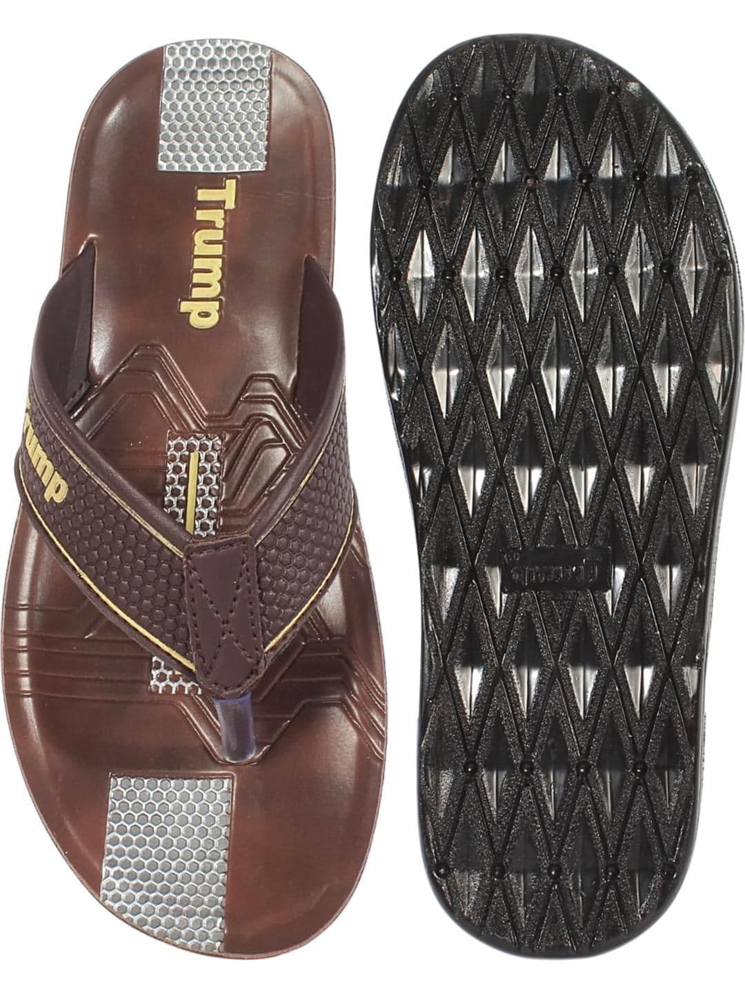 Trump Brown PU Flip Flops thumbnail 4