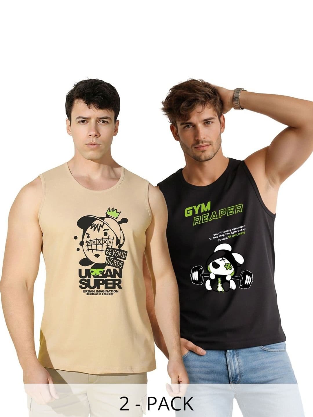 MINISTRY OF FRIENDS Men Pack Of 2 Printed Innerwear Vest - view 1