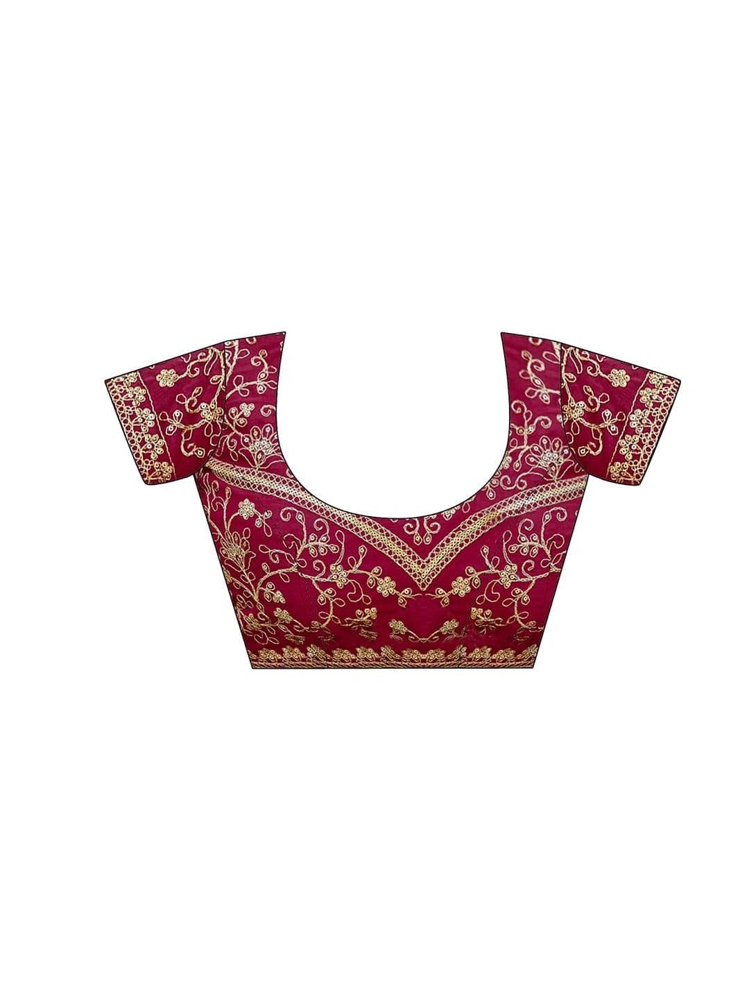 SANISA Striped Embroidered Pure Georgette Saree thumbnail 6