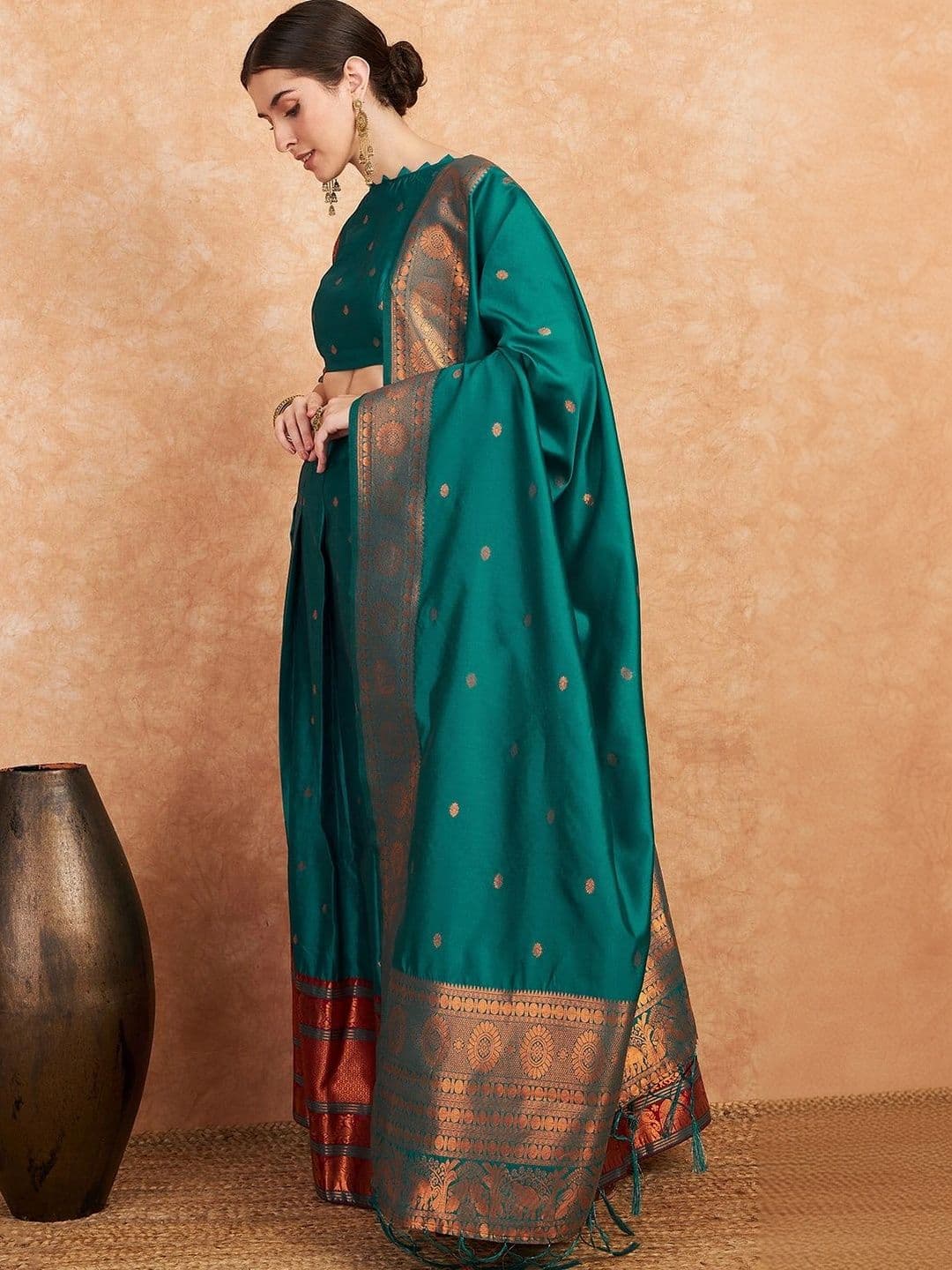 Anouk Rustic Embellished Semi-Stitched Lehenga & Unstitched Blouse With Dupatta thumbnail 7
