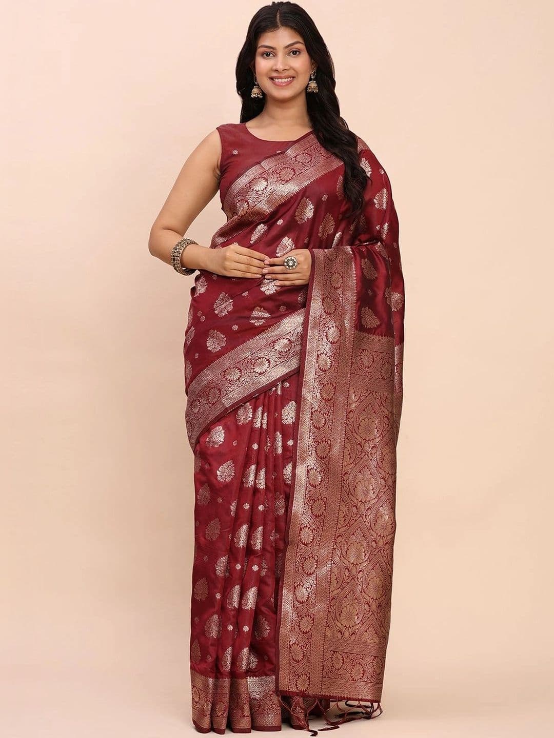 Mitera Woven Design Zari Silk Blend Banarasi Saree - view 1