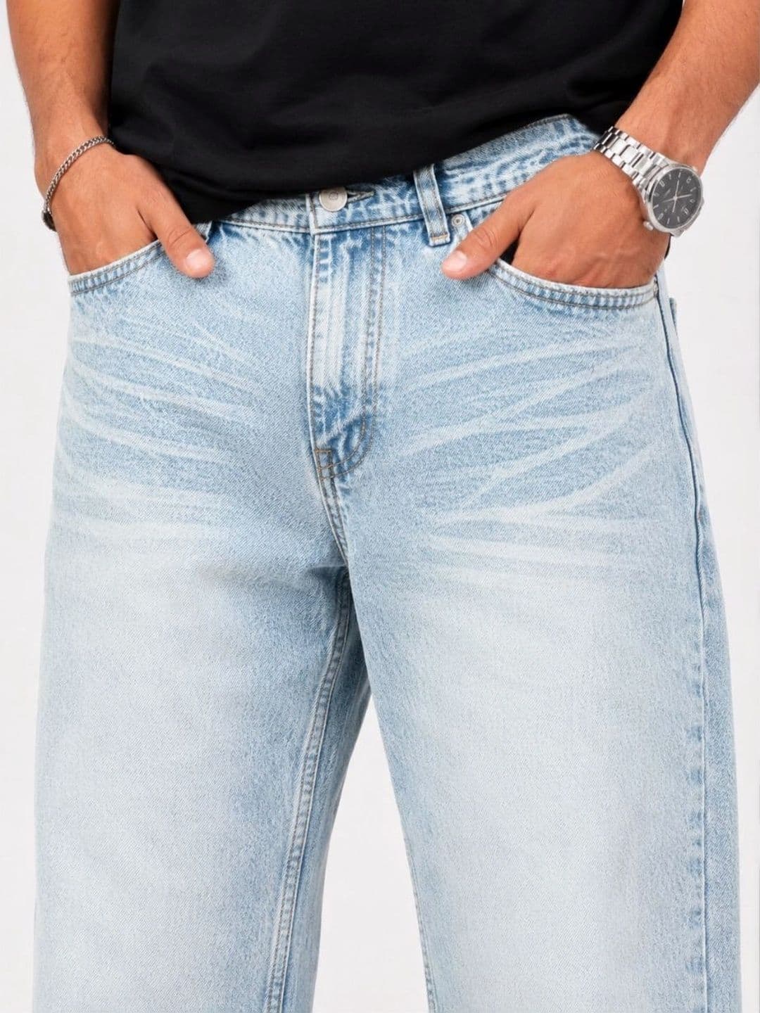 MQ Denim Men Straight Fit Mid-Rise Light Fade Jeans thumbnail 6
