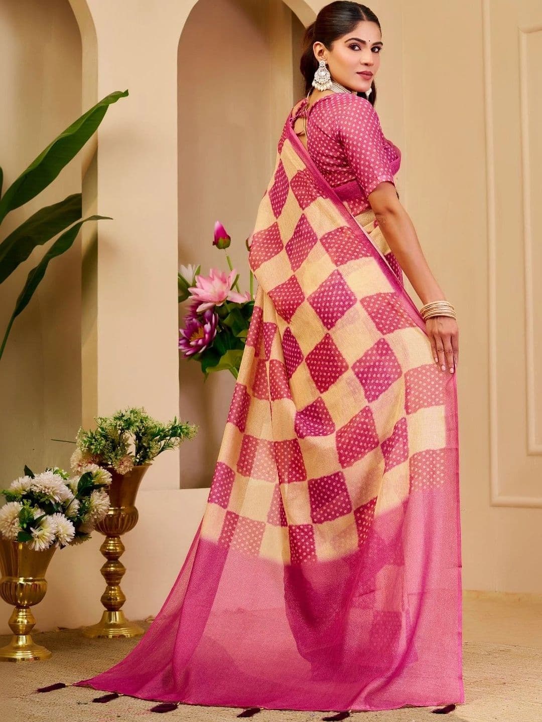 ZAMUNA Tissue Designer Bhagalpuri Saree thumbnail 6