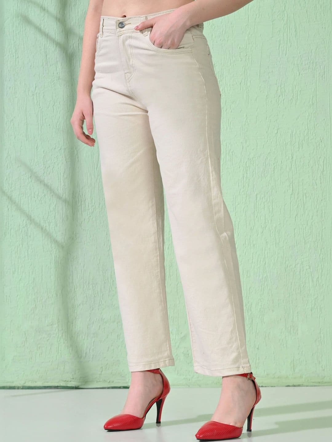 Mast & Harbour Women Classic Regular Fit Mid-Rise Stretchable Jeans - view 1