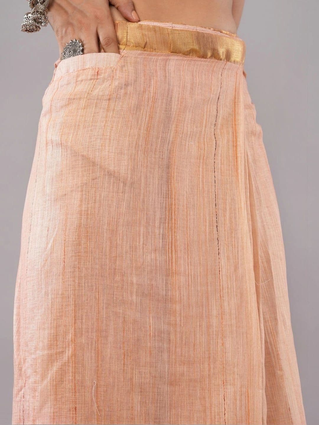 SAMANTHA Striped Linen Blend Belted Saree thumbnail 6
