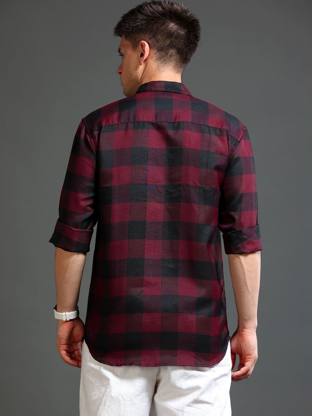 TOM MACKLER Men Classic Slim Fit Buffalo Checks Checked Casual Shirt thumbnail 5