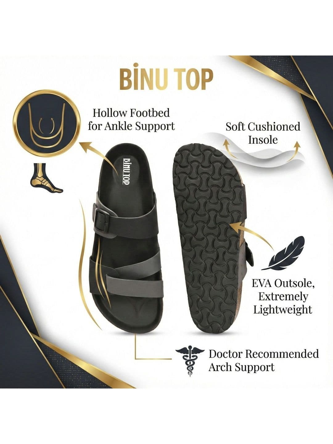 BINUTOP Men Comfort Sandals thumbnail 4