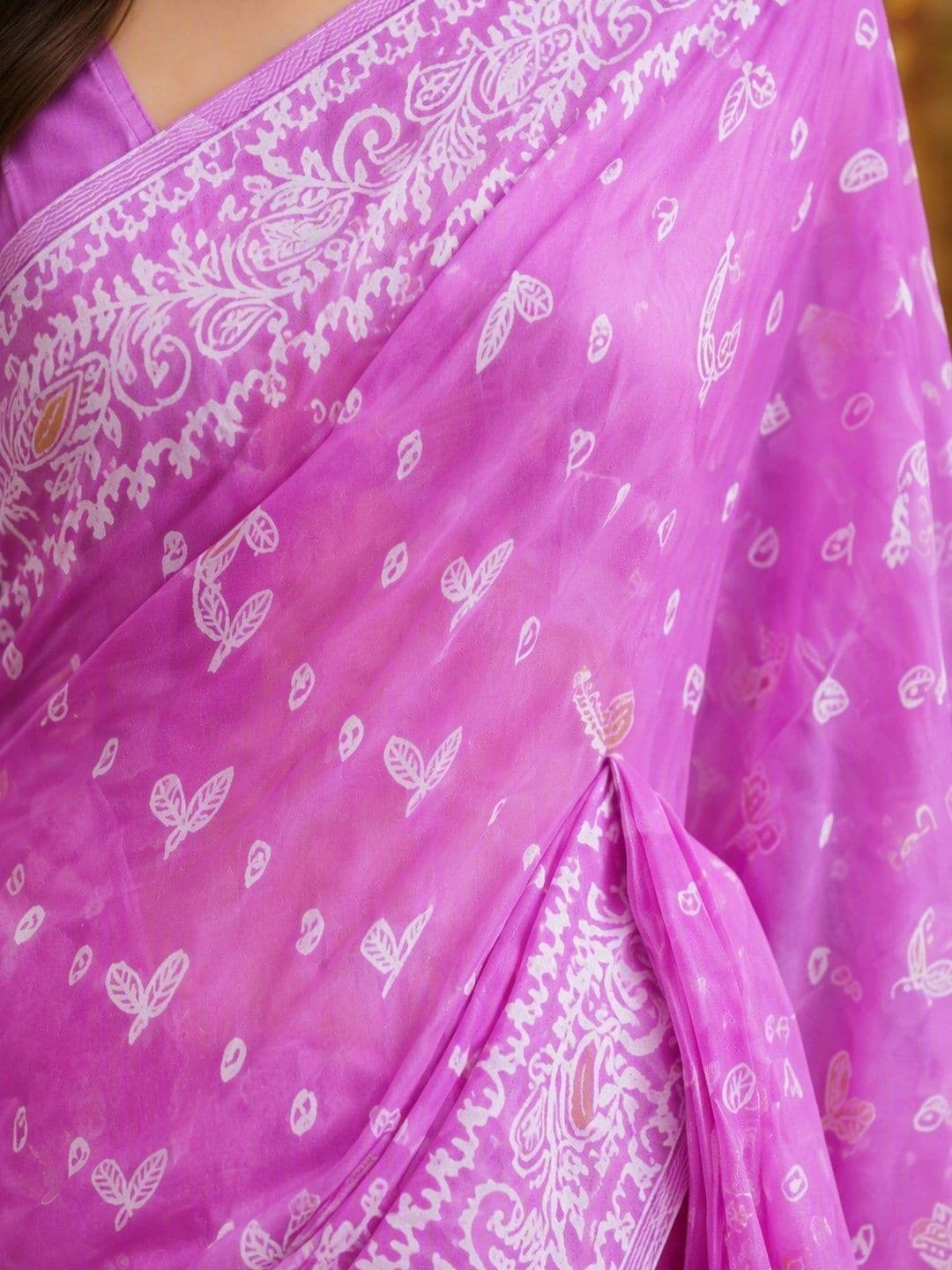 Saatika Ethnic Motifs Printed Jamdani Cotton Saree thumbnail 5