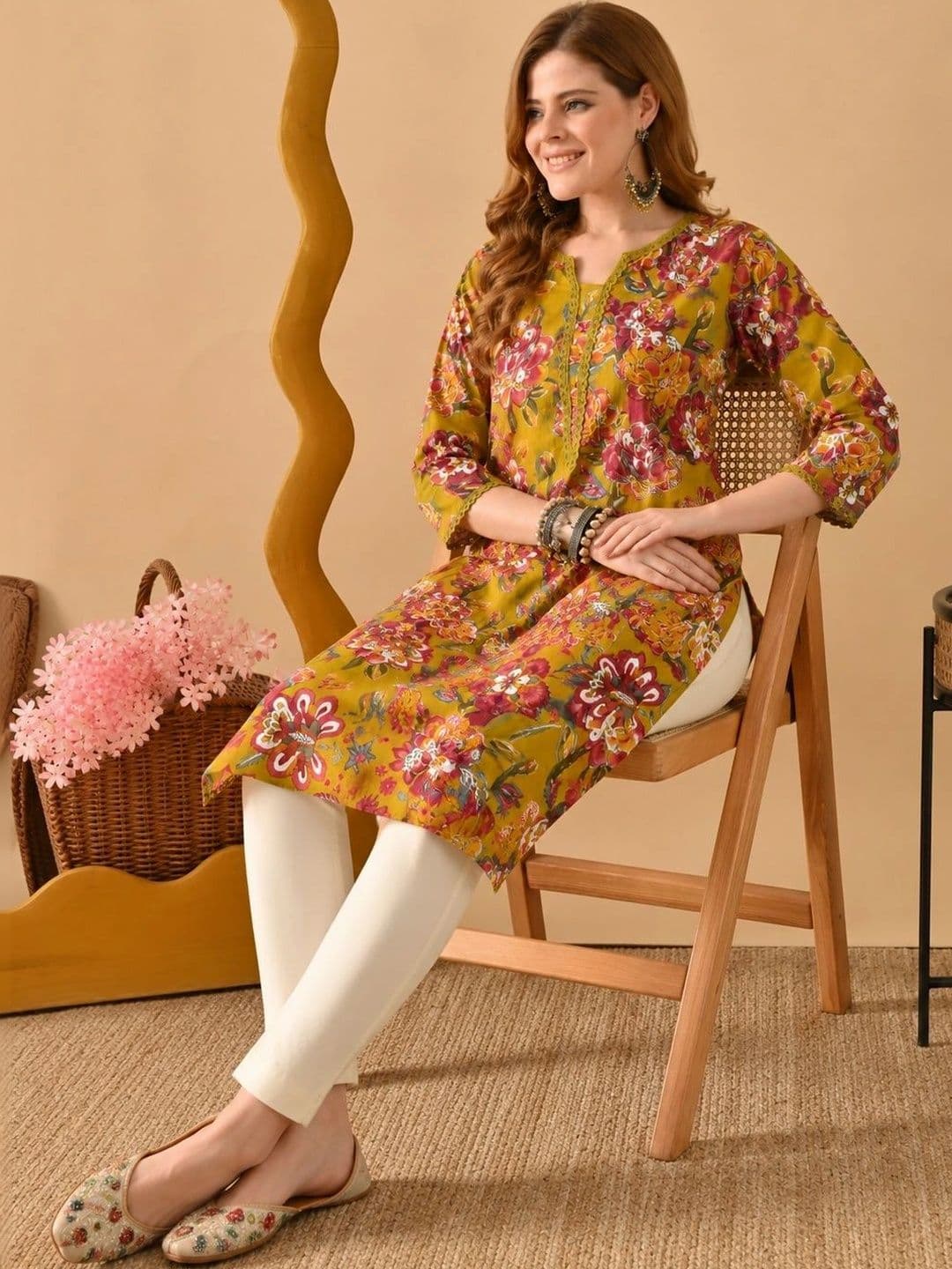 PHYSIL Women Floral Printed Floral Kurta thumbnail 7