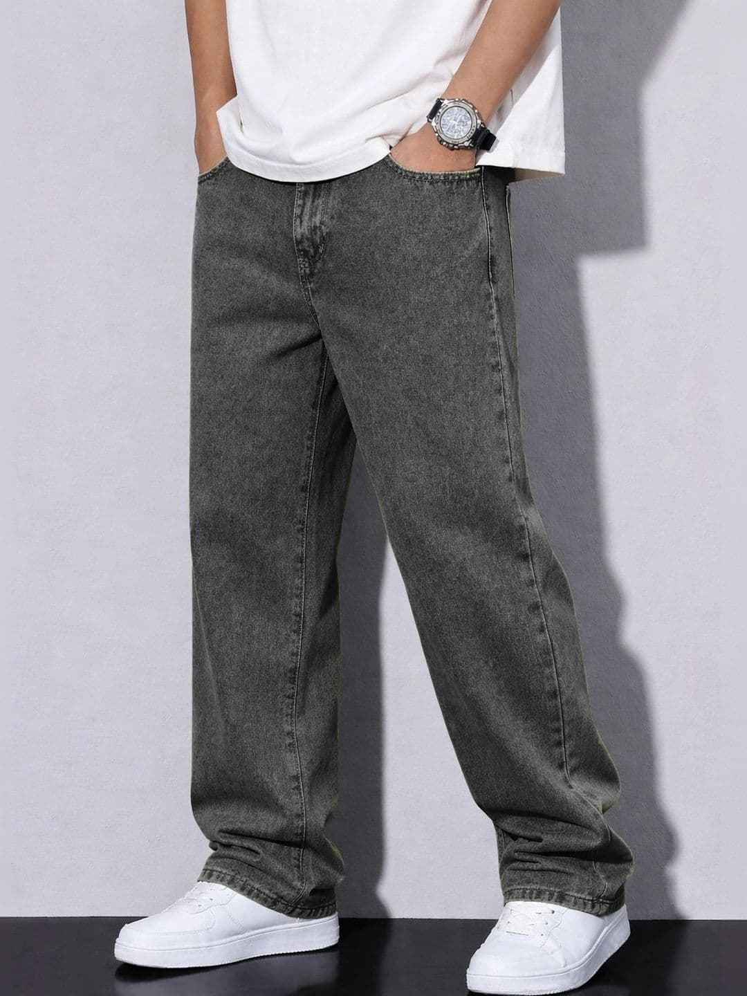 PLUS 91 Men Smart Straight Fit Mid-Rise Jeans - view 1