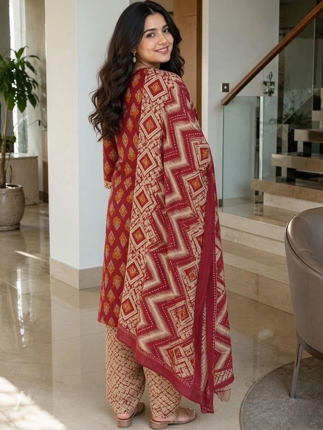 KALINI Women Ethnic Motifs Printed Regular Kurta with Patiala & With Dupatta thumbnail 7