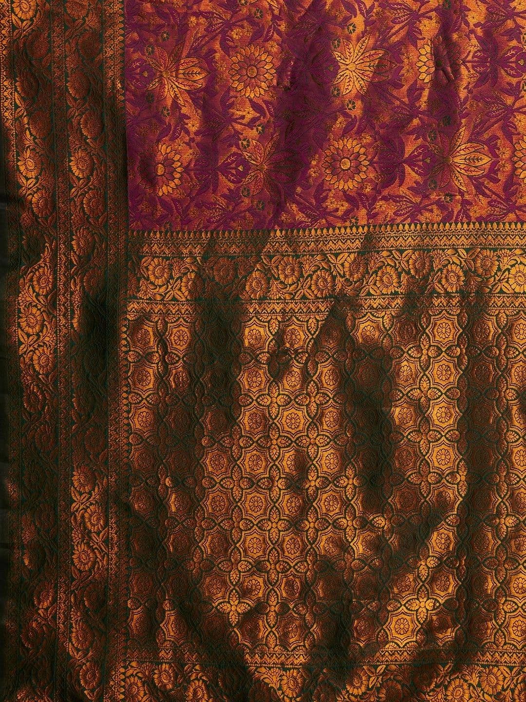 SANISA Woven Design Zari Silk Blend Saree thumbnail 7