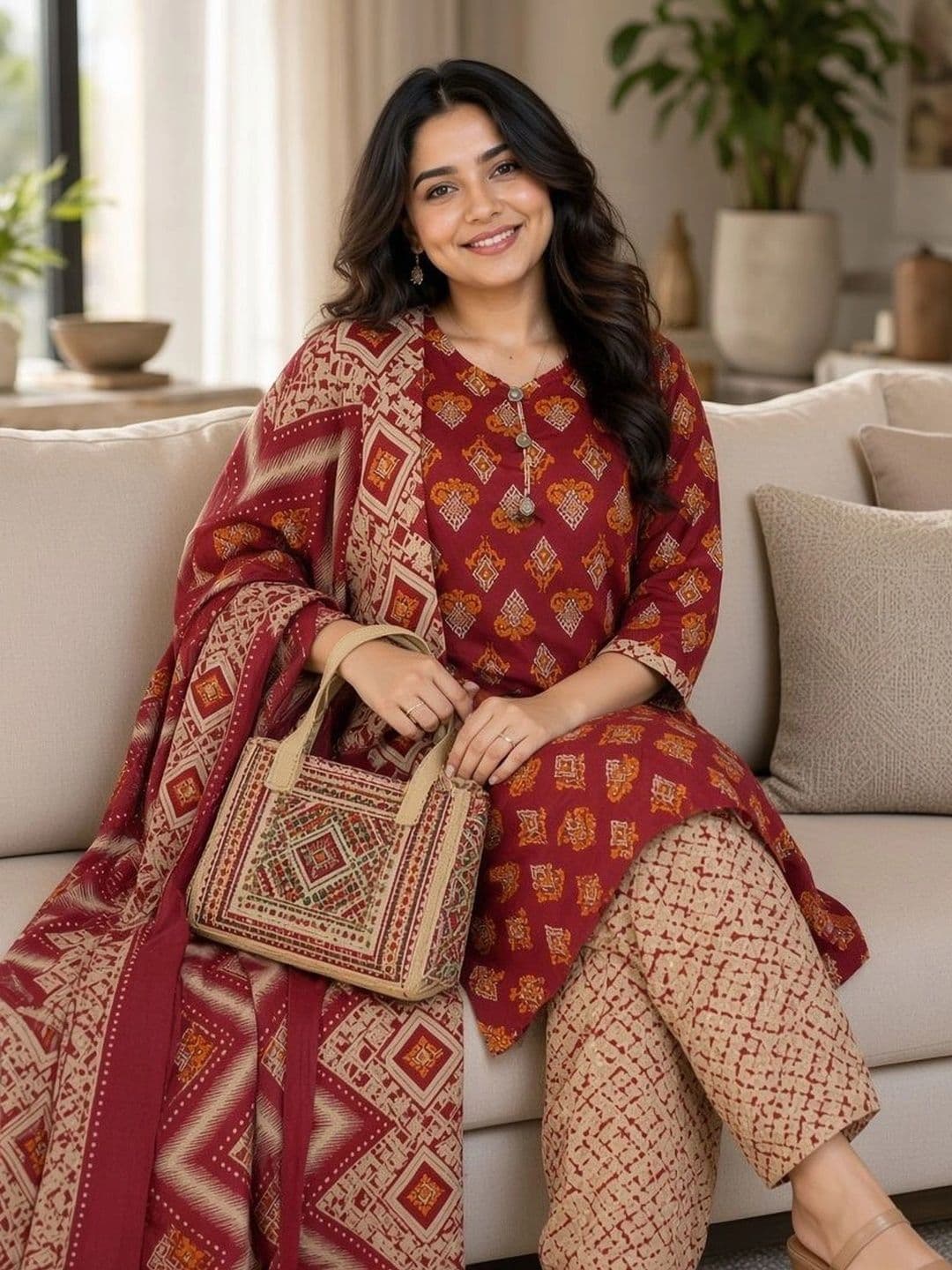 KALINI Women Ethnic Motifs Printed Regular Kurta with Patiala & With Dupatta thumbnail 2