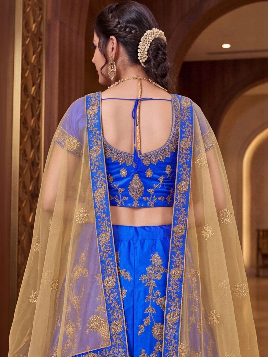 Anouk Rustic Embroidered Semi-Stitched Lehenga & Unstitched Blouse With Dupatta thumbnail 3