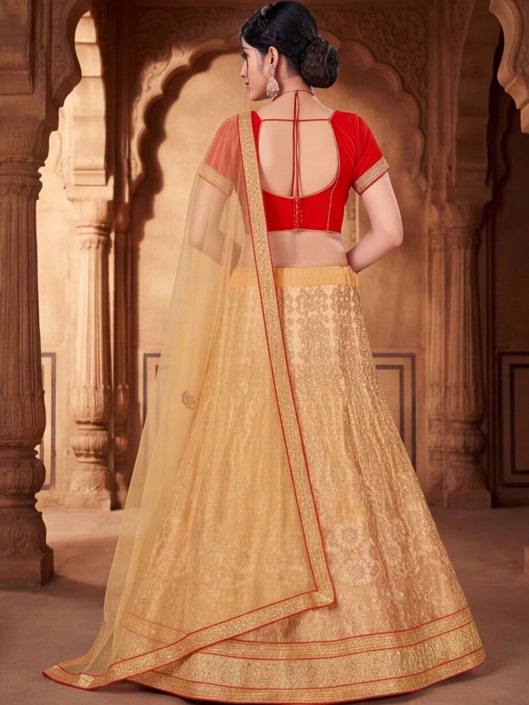 Anouk Rustic Semi-Stitched Lehenga & Unstitched Blouse With Dupatta thumbnail 4