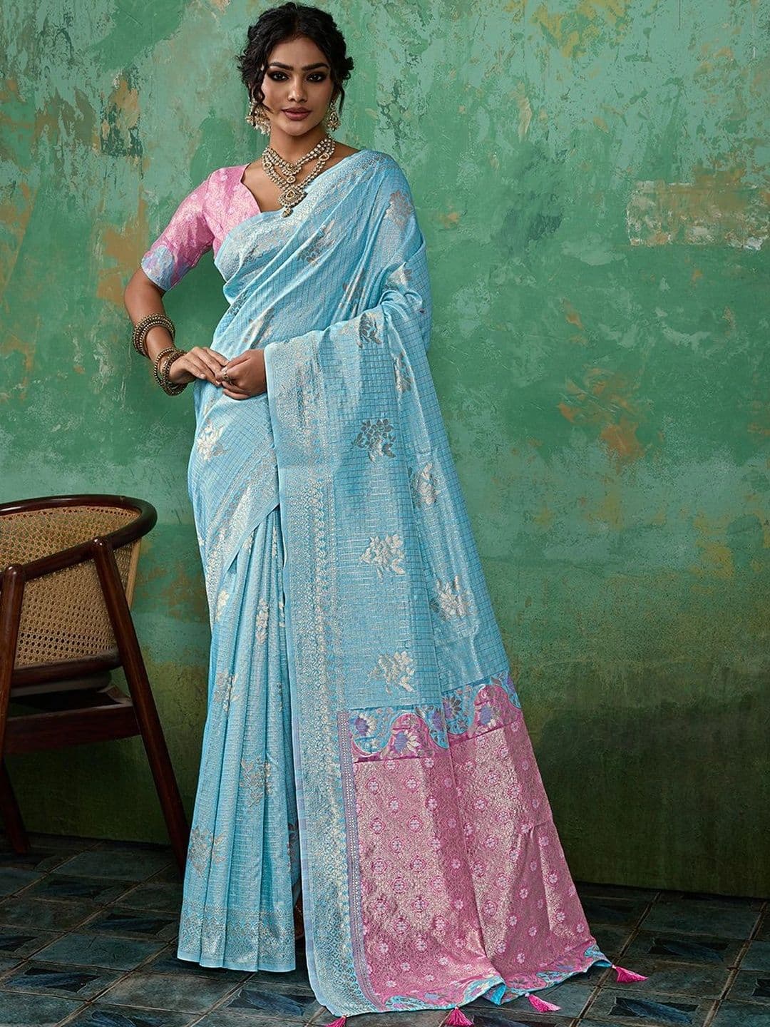 Mitera Woven Design Zari Chanderi Saree - view 1