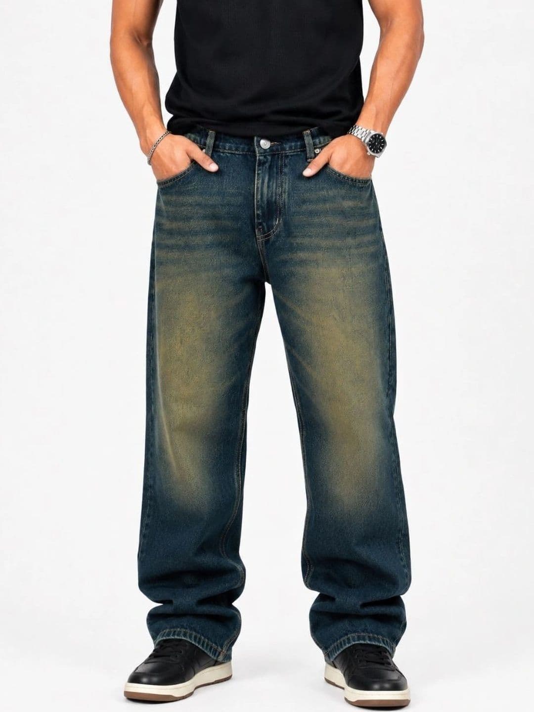 MQ Denim Men Straight Fit Mid-Rise Light Fade Jeans - view 1