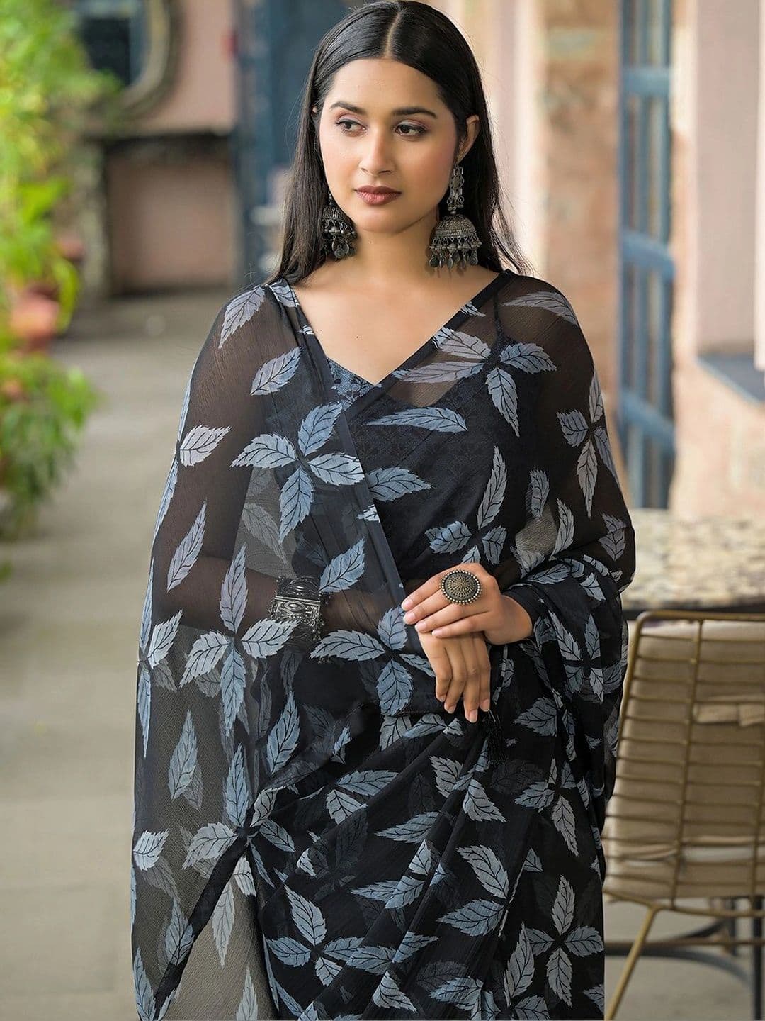 SANISA Ethnic Motifs Pure Chiffon Saree thumbnail 5