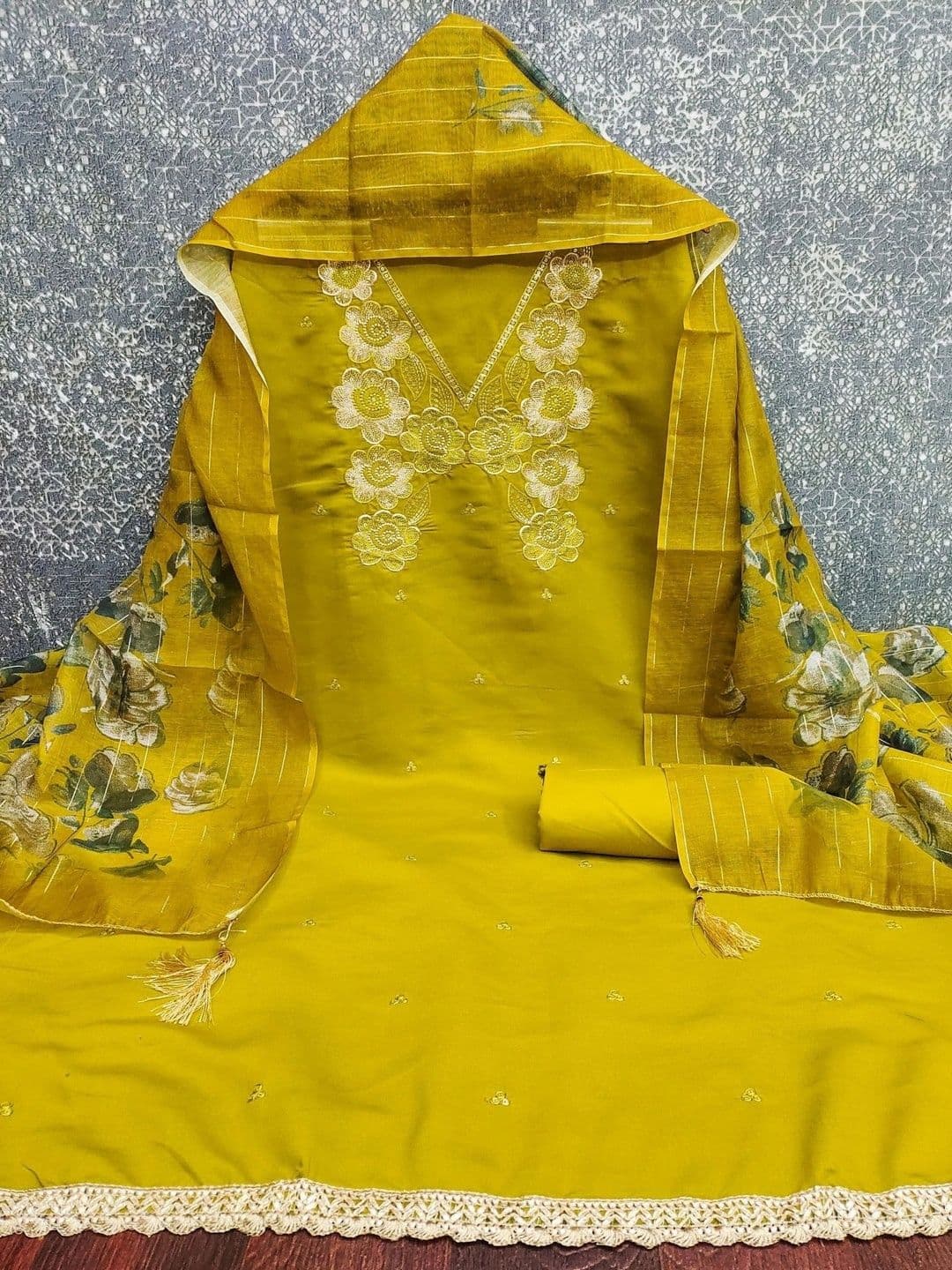 TAVAS Embroidered Unstitched Dress Material thumbnail 3