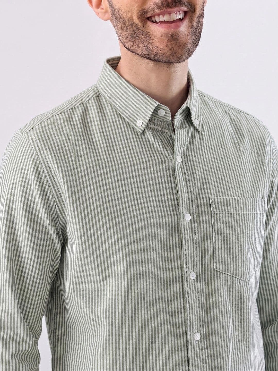 HENSHIKA Men Standard Striped Casual Shirt thumbnail 6