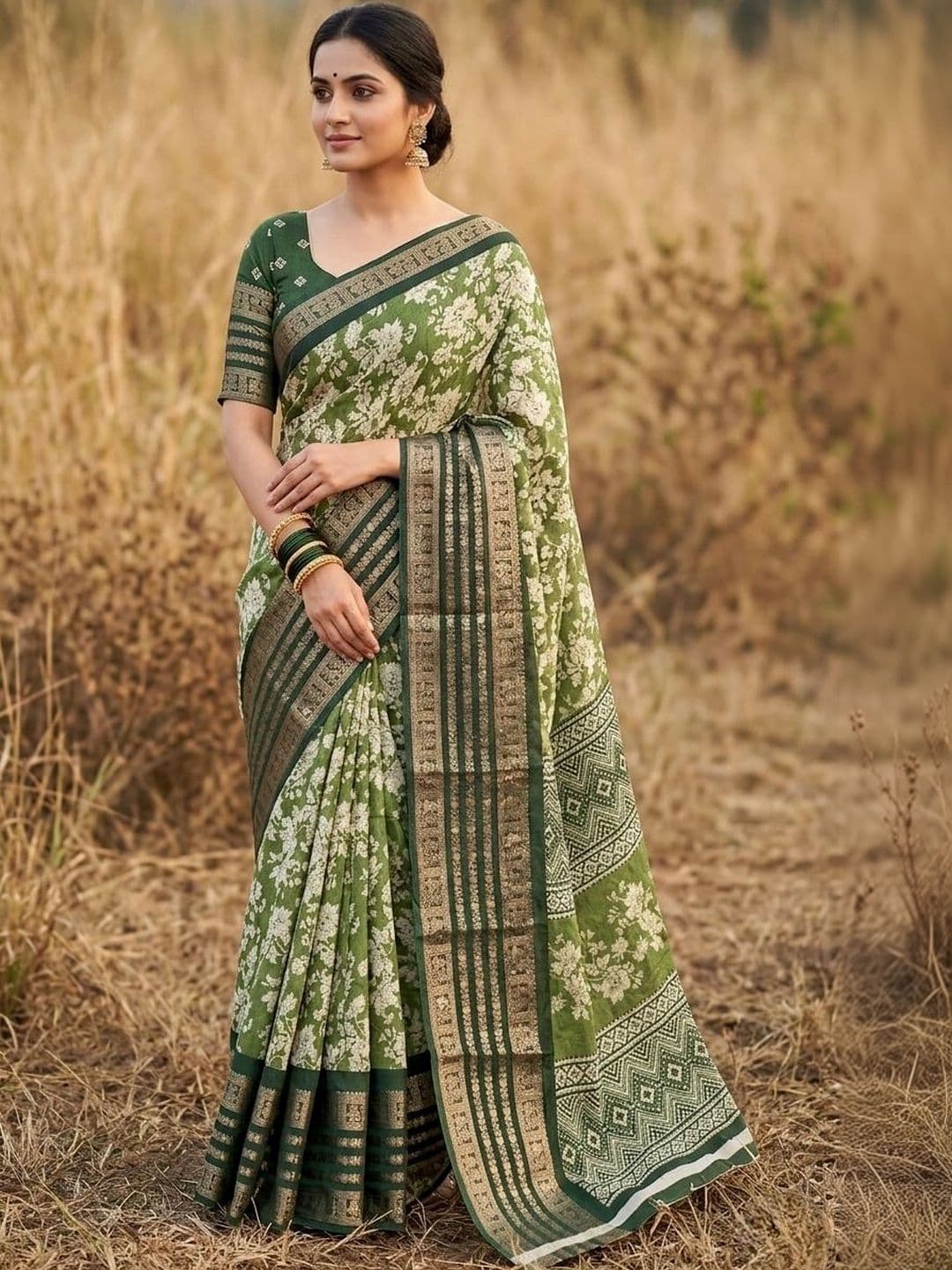 BOLOKA Zari Art Silk Designer Saree - view 1