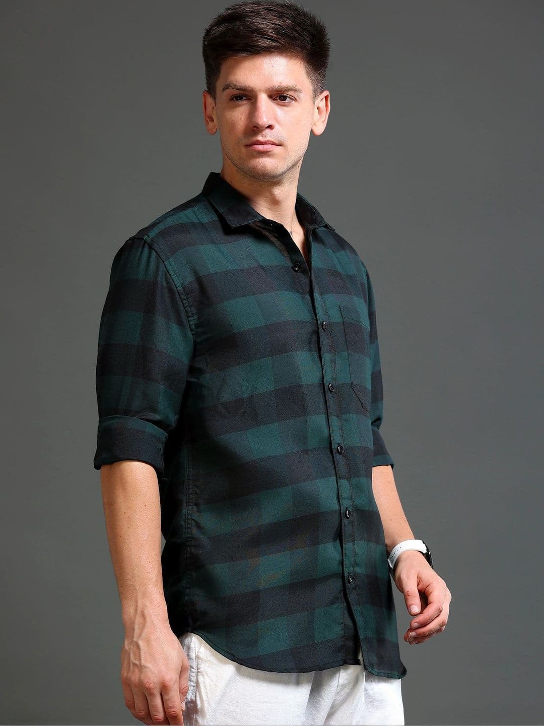 TOM MACKLER Men Classic Slim Fit Buffalo Checks Checked Casual Shirt thumbnail 3
