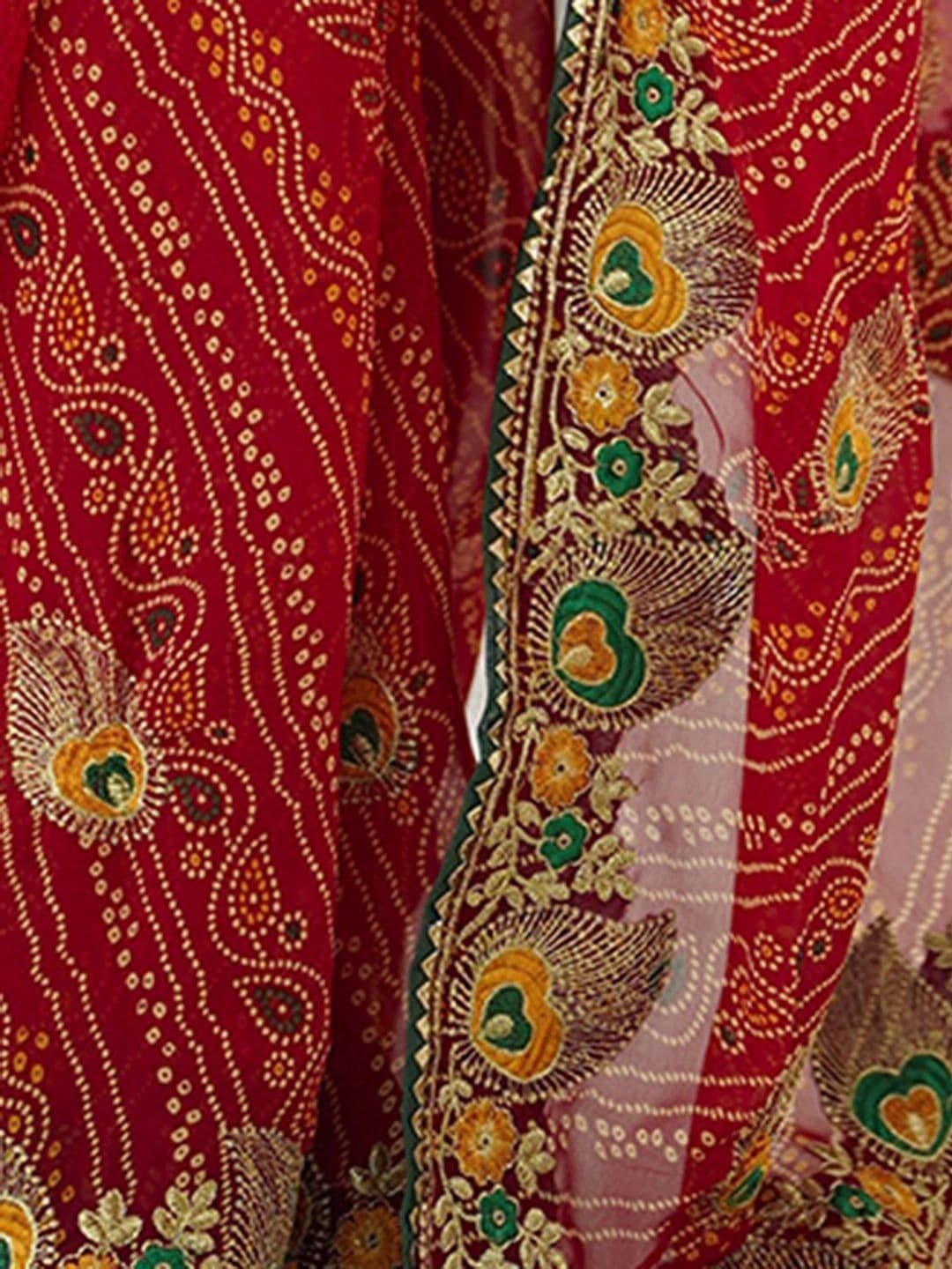 SANISA Bandhani Embroidered Pure Georgette Saree thumbnail 6