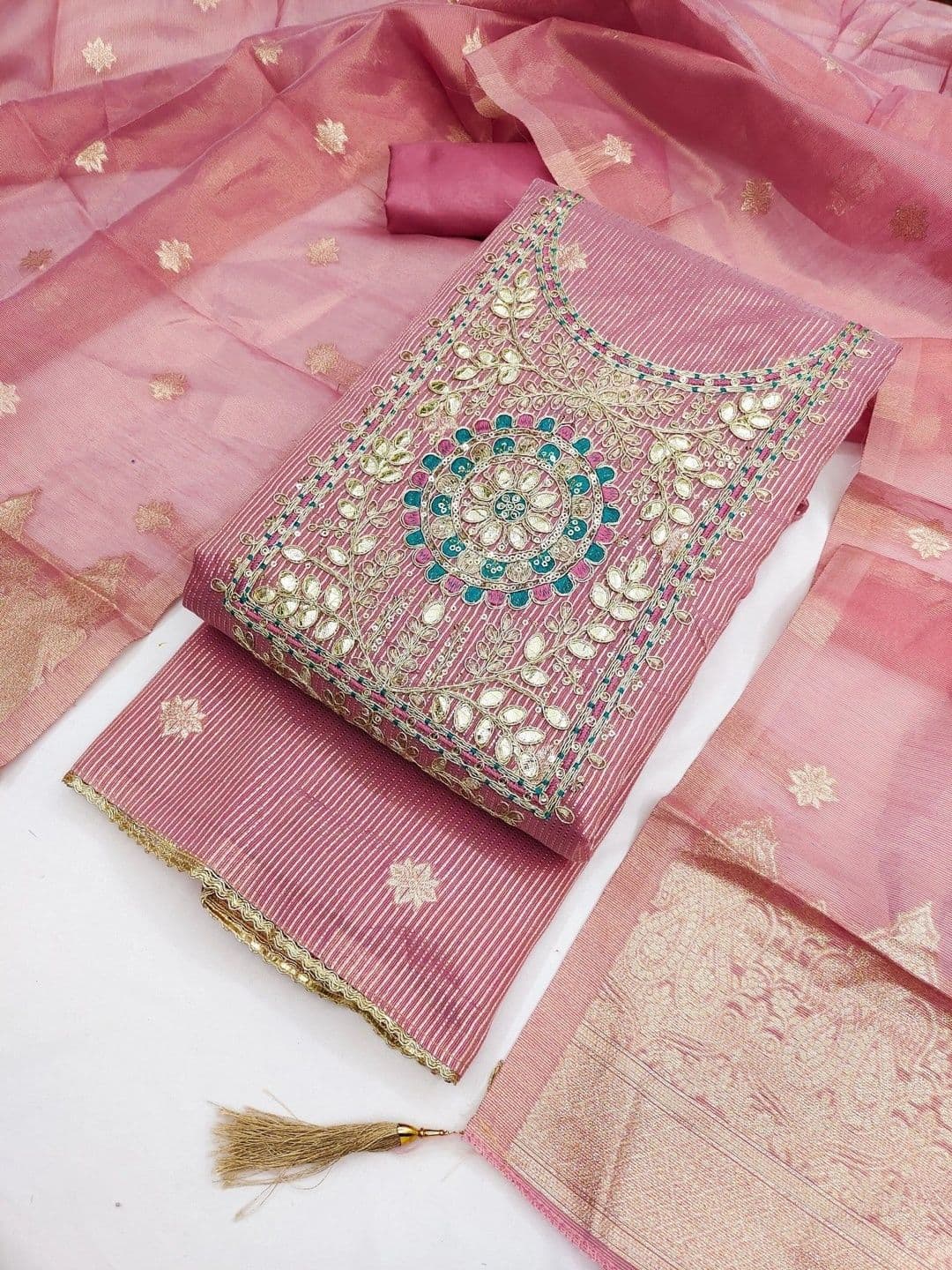 TAVAS Embroidered Unstitched Dress Material thumbnail 4